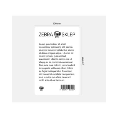 Etykiety termiczne papierowe Zebra Z-Perform 1000D niepowlekane z uniwersalnym trwałym klejem białe 100x210mm rdzeń 76mm