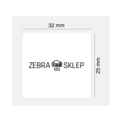 Etykiety termotransferowe papierowe Zebra Z-Perform 1000T niepowlekane z uniwersalnym trwałym klejem białe 32x25mm rdzeń 76mm
