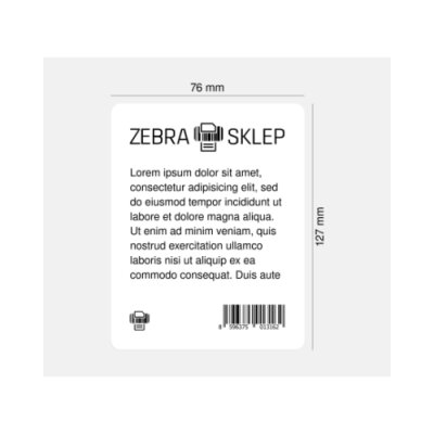 Etykiety termotransferowe papierowe Zebra Z-Perform 1000T niepowlekane z uniwersalnym trwałym klejem białe 76x127mm rdzeń 76mm