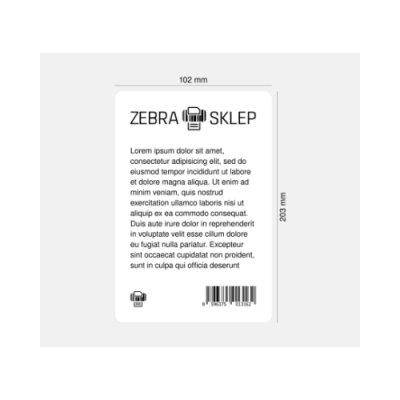 Etykiety termotransferowe papierowe Zebra Z-Perform 1000T niepowlekane z uniwersalnym trwałym klejem białe 102x203mm rdzeń 76mm