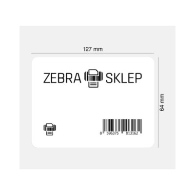 Etykiety termotransferowe papierowe Zebra Z-Perform 1000T niepowlekane z uniwersalnym trwałym klejem białe 127x64mm rdzeń 76mm