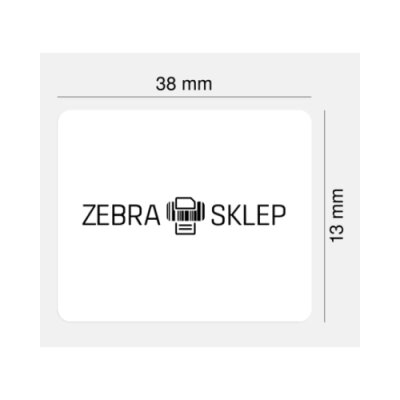 Etykiety termotransferowe poliestrowe Zebra Z-Ultimate 3000T White powlekane z uniwersalnym trwałym klejem białe 38x13mm rdzeń 76mm