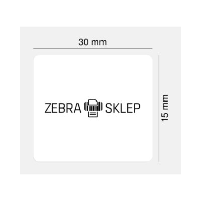 Etykiety termotransferowe polipropylenowe Zebra 8000T CryoCool z uniwersalnym trwałym klejem białe 30x15mm rdzeń 76mm