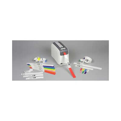 Opaski na rękę termiczne polipropylenowe w rolce Zebra Z-Band Direct Black Mark dla noworodków powlekane zapięcie z uniwersalnym trwałym klejem z perforacją białe 25x152mm rdzeń 25mm