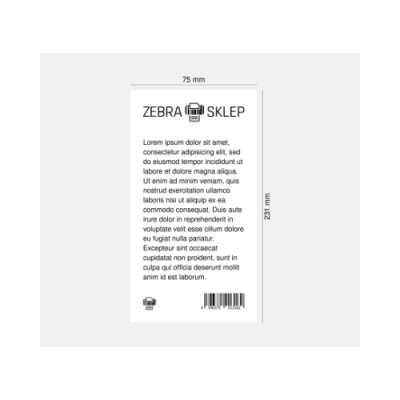 Opaski na rękę + etykiety termiczne ZEBRA Z-Band QuickClip z perforacją dla dorosłych białe 75 x 231 mm