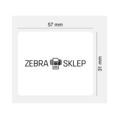 Etykiety termiczne papierowe Zebra Z-Select 2000D powlekane z uniwersalnym trwałym klejem z perforacją białe 57.2x31.8 mm rdzeń 25mm
