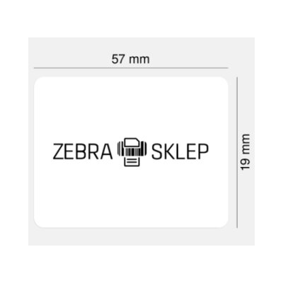 Etykiety termotransferowe poliestrowe Zebra Z-Ultimate 3000T White powlekane z uniwersalnym trwałym klejem białe 57x19mm rdzeń 25mm