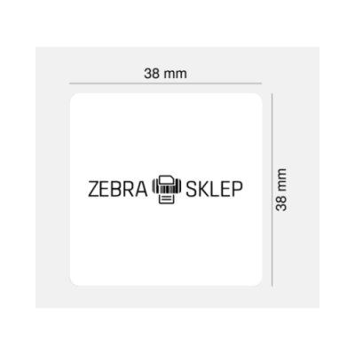 Etykiety termiczne papierowe Zebra Z-Perform 1000D Black Mark niepowlekane z uniwersalnym trwałym klejem białe 38.1x38.1mm rdzeń 19mm
