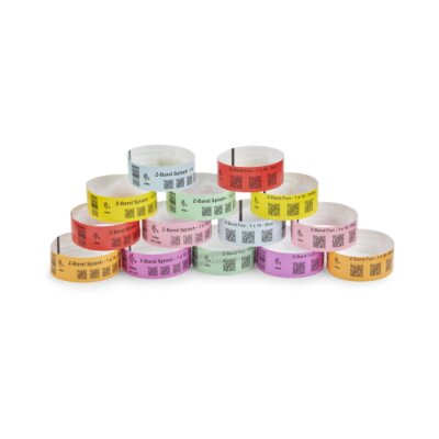 Wkłady z opaskami ZEBRA Z-Band Splash z perforacją pomarańczowe 25 x 254 mm