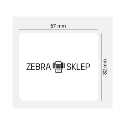 Etykiety termotransferowe papierowe Zebra Z-Perform 1000T niepowlekane z uniwersalnym trwałym klejem białe 57x32mm rdzeń 25mm