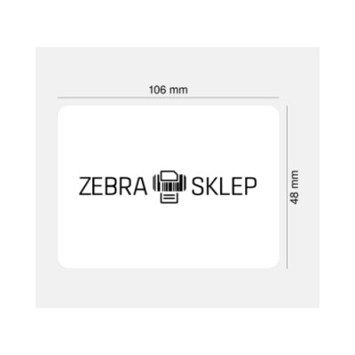 Etykiety termotransferowe papierowe Zebra Z-Perform 1000T niepowlekane z uniwersalnym trwałym klejem z perforacją białe 106x48mm rdzeń 76mm