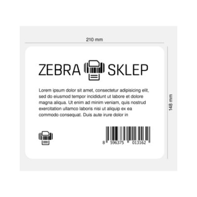 Etykiety termotransferowe papierowe Zebra Z-Perform 1000T niepowlekane z uniwersalnym trwałym klejem białe 210x148mm rdzeń 76mm