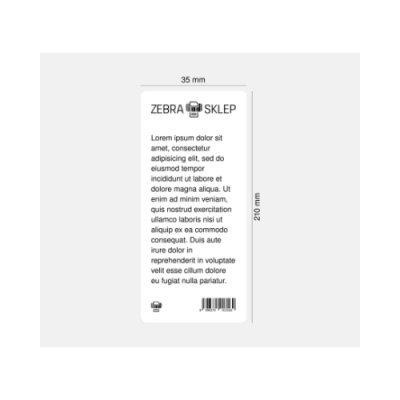 Etykiety termiczne papierowe Zebra Z-Perform 1000D Fanfolded niepowlekane z uniwersalnym trwałym klejem z perforacją białe 35x210mm (składanka)