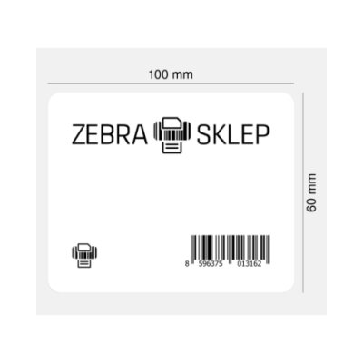 Etykiety termiczne papierowe Zebra Z-Perform 1000D Removable usuwalne niepowlekane białe 100x60mm rdzeń 76mm