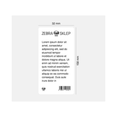 Etykiety termiczne papierowe Zebra Z-Perform 1000D niepowlekane z uniwersalnym trwałym klejem białe 32x158mm rdzeń 76mm