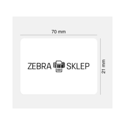 Etykiety termotransferowe poliestrowe Zebra Z-Ultimate 3000T White powlekane z uniwersalnym trwałym klejem białe 70x21mm rdzeń 76mm