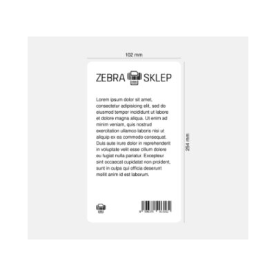 Etykiety termiczne papierowe Zebra Z-Perform 1000D niepowlekane z uniwersalnym trwałym klejem białe 102x254 mm rdzeń 76mm