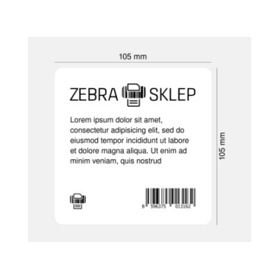 Etykiety termotransferowe polietylenowe Zebra 8000T Primary Blood Bag powlekane z uniwersalnym trwałym klejem 105x105mm rdzeń 25mm
