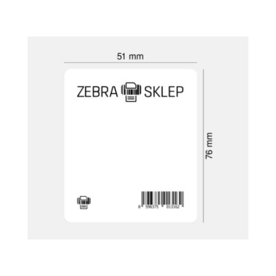 Etykiety termotransferowe papierowe Zebra Z-Perform 1000T niepowlekane z uniwersalnym trwałym klejem białe 51x76mm rdzeń 76mm