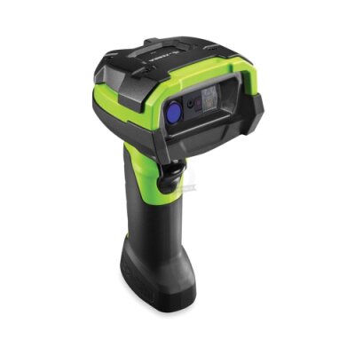 Czytnik bezprzewodowy Zebra DS3678-XR; RUGGED, AREA IMAGER, EXTENDED RANGE (SE58), CORDLESS, FIPS, GREEN LASER AIMER, INDUSTRIAL GREEN, VIBRATION MOTOR
