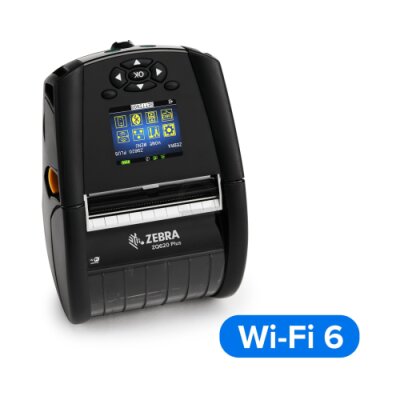 Drukarka termiczna ZQ620 Plus Zebra; 3"/72mm, English fonts, Wi-Fi 6 Dual Radio (802.11AX / BT5.x), Linered platen, 0.75" core, Shoulder strap, Belt clip