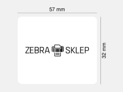 Etykiety termotransferowe papierowe Zebra Z-Select 2000T powlekane z uniwersalnym trwałym klejem z perforacją białe 57x32mm rdzeń 25mm
